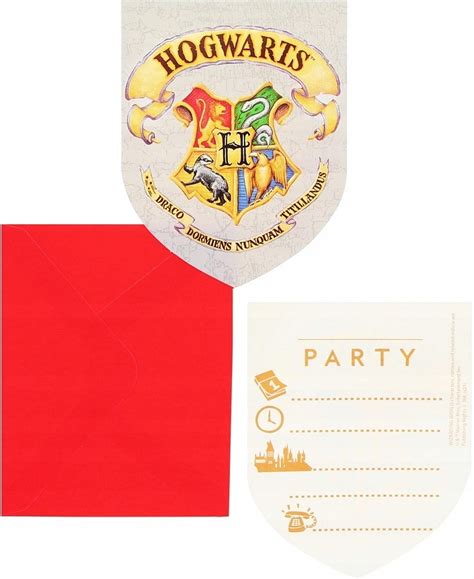 Zaproszenia z Kopertą Harry Potter Hogwarts Houses 13624650801 Allegro pl