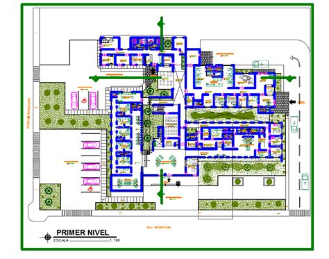 Hospital Layout Plan Autocad File Cadbull