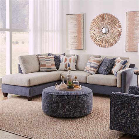 Denim Sectional Sofa With Chaise Baci Living Room