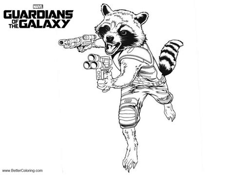 Guardians Of The Galaxy Coloring Pages Rocket Free Printable Coloring