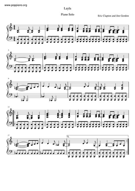 Eric Clapton Layla Sheet Music Pdf Free Score Download ★