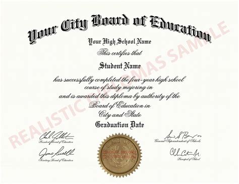 Fake High School Diploma Template