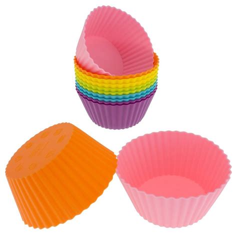 VIVOHOME 24 Pack Reusable And Non Stick Silicone Mini Cupcake Baking