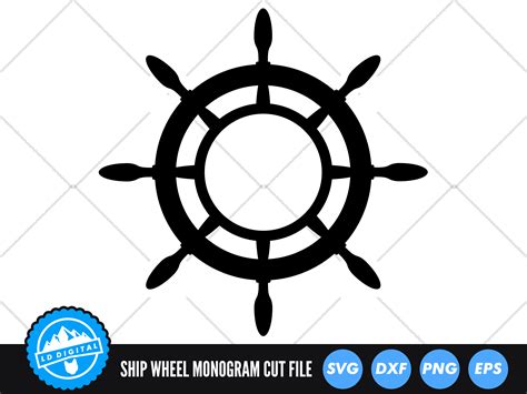 Ship Wheel Round Frame Svg Nautical Ship Wheel Cut File By Ld Digital