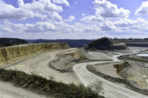 Aerial View Of Opencast Mining Quarry Stock Photo Image Of Mountain