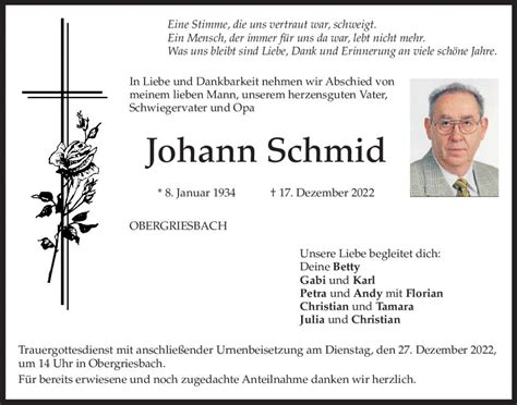 Johann Schmid Aichacher Zeitung Trauerportaltrauerportal Der