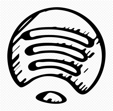 Spotify Hand Sketch Black Logo Icon PNG | Citypng