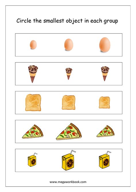 Small Smaller Smallest Worksheets For Kindergarten