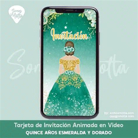 Invitaci N Quince A Os Verde Esmeralda Dorado