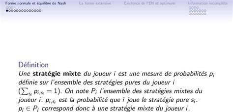 Optimum De Pareto Et Quilibre De Nash