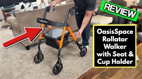 Oasisspace Rollator Walker With Seat Cup Holder Review Youtube