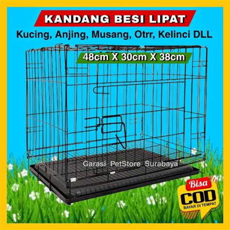 Jual GPSS Kandang Besi Lipat 48x30x38 Kandang Kucing Anjing Kelinci