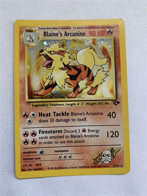 Pok Mon Tcg Blaine S Arcanine Gym Challenge Holo Unlimited Holo Rare