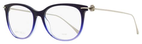 Jimmy Choo Monogram Eyeglasses Jc263 Dxk Blue Glitter Ruthenium 54mm