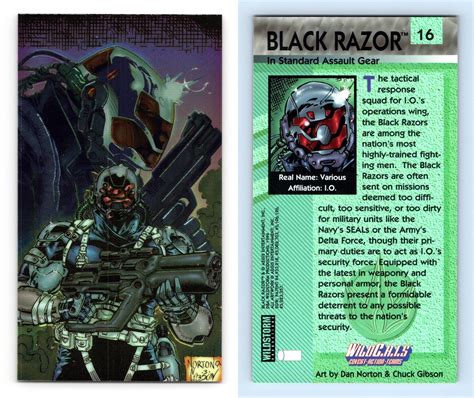 Black Razor 16 Wildc A T S 1994 Wildstorm Chrome Trading Card