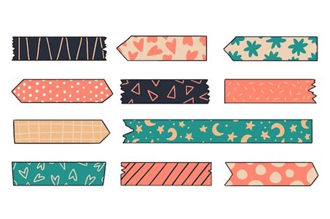 Premium Vector Hand Drawn Washi Tape Collection