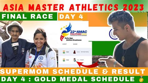 Final Gold Medal Race Timings 22nd Asian Masters Athletics