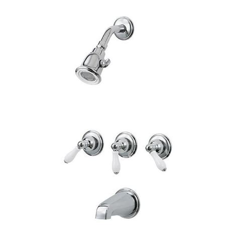 Pfister Bedford Triple Handle Tub And Shower Trim Kit With White