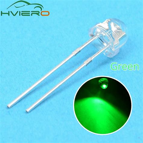 Aliexpress Buy 100PCS 5MM Straw Hat LED Green Light Emitting