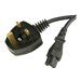 Videk Power Cable UK Mains Plug To C5 Cloverleaf Socket Power Cable