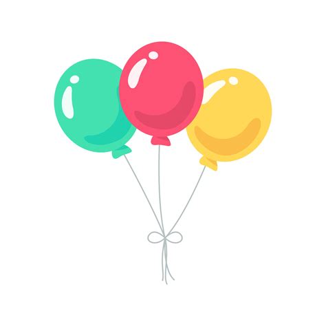 Balloon Vector Colorful Balloons Tied With String For Birthday Party 3442330 Vector Art At Vecteezy