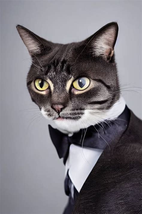 Prompt: A cat wearing a suit and tie Download for free this image at ...