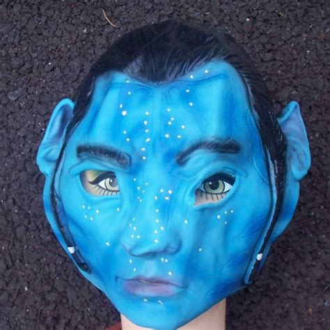 Rubies Accessories Avatar Blue Mask Jake Sully Blue Vinyl Mask