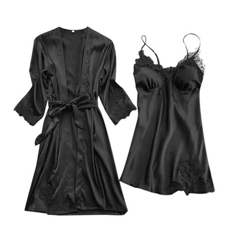 Sasaquoy Nuisette Deshabille Lingerie Femmes Soie Dentelle Robe