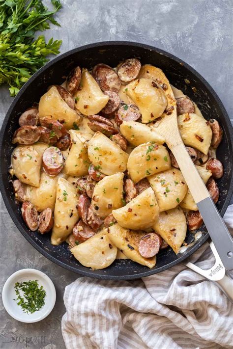 Perogies And Sausage Skillet The Recipe Rebel