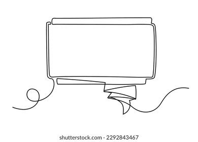 Continuous Line Drawing Banner Isolated On Stock Vector (Royalty Free ...