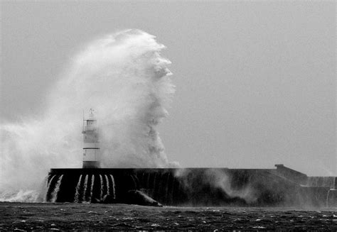 Newhaven Harbour Lighthouse During An October Storm Newhaven East