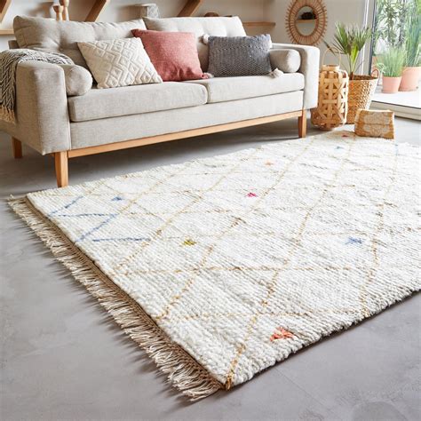 Tapis Ivoire Rectangulaire L 160 X L 230 Cm Laine Berbere Simba