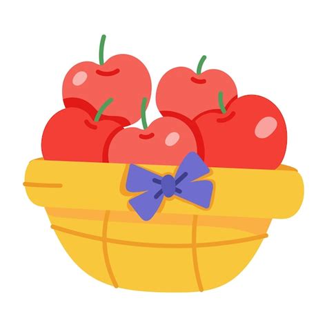 Premium Vector Premium Colorful Icon Of Apples Basket