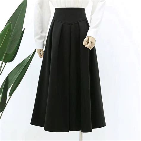 Pikadingnis High Quality Woolen Long Skirt Women Autumn Winter High