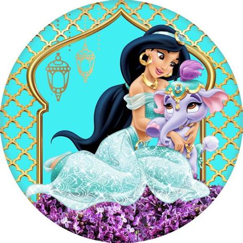 Painel Redondo Decora O Princesa Jasmine Em Tecido M Decora O