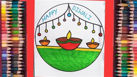 Diwali Drawing Happy Diwali Easy Diwali Drawing For Kids And