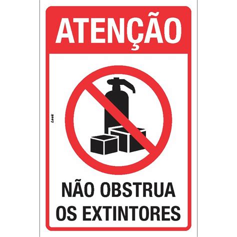 Placa De Aviso Sinaliza O N O Obstrua O Extintor X Cm Shopee Brasil