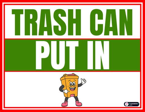 22 Trash Can Sign Download Free Printable Templates