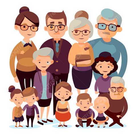 extended family vector sticker clipart  illustration   modern
