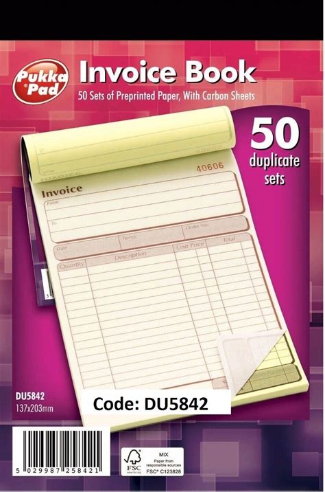 Pukka Pad Invoice Duplicate Triplicate Sales Invoice Sales Order