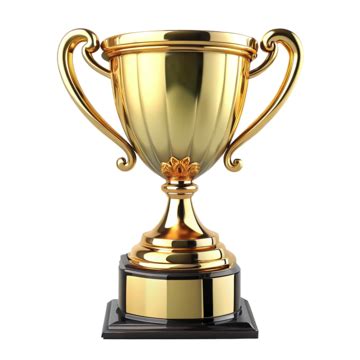 Golden Trophy On Transparent Background Golden Trophy D Golden