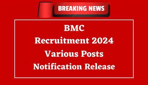 BMC Recruitment 2024 PDF Apply Form For 38 HR Jr Coordinator Vacancies