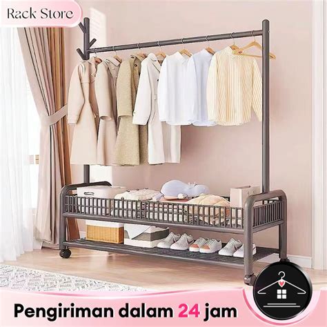 Jual Besi Stand Hanger Rak Gantungan Baju Jemuran Baju Portable Jemuran