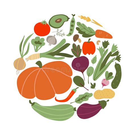 Vegetable Circle Frame Stock Vector Illustration Of Agriculture