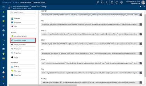 Connection Strings Azure Database For Mysql Microsoft Learn Hot Sex