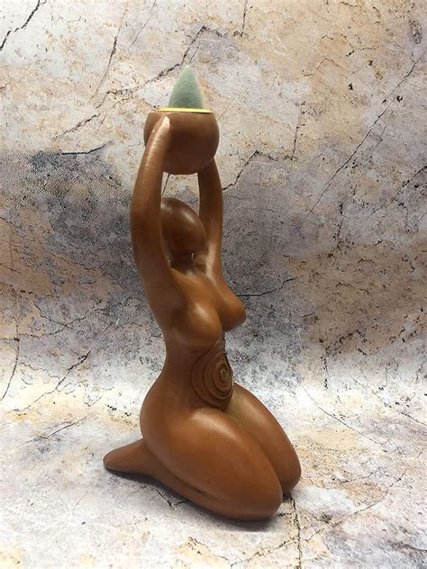 Mother Earth Gaia Statue Pagan Spiral Goddess Altar Wiccan Cone Incense