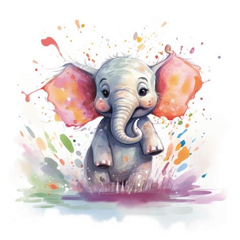 Premium Ai Image Watercolor Elephant