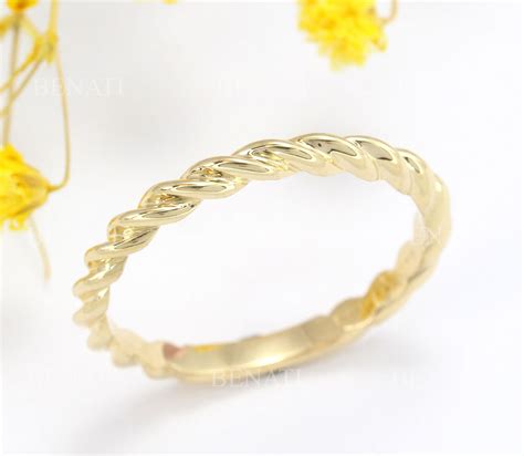 Braided Rope Wedding Band Twisted Wedding Ring Benati