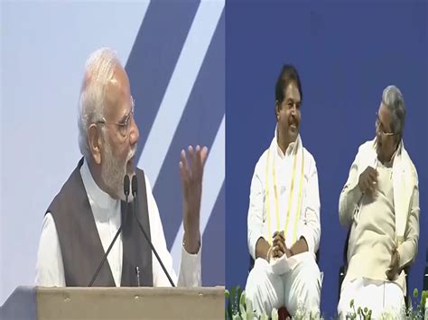 Video Pm Modi Takes Jibe At Cm Siddaramaiah Says Mukhyamantri Ji Aisa