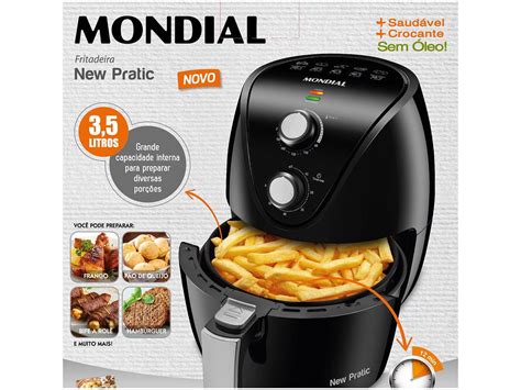 Fritadeira Elétrica sem Óleo Air Fryer Mondial New Pratic AF 31 Preto